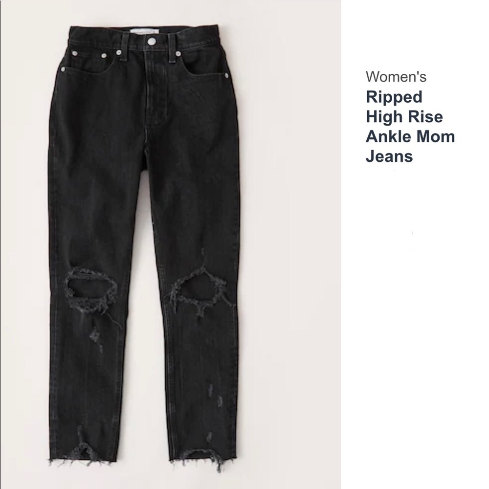 Abercrombie black high rise mom jeans